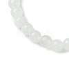 Natural White Jade Beads Stretch Bracelets for Women Men BJEW-JB11348-01-4