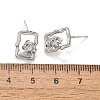Brass Stud Earrings EJEW-G432-01P-5