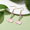 Round Natural Agate Dangle Earrings EJEW-JE05832-2