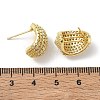 C-Shaped Brass & Clear Cubic Zirconia Stud Earrings KK-CBA36A2-10G-5