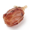 Natural Carnelian Pendants PALLOY-JF01721-3