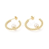 ABS Imitation Pearl Beaded Ring Stud Earrings EJEW-E275-02G-2