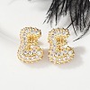 Brass Micro Pave Cubic Zirconia Stud Earrings EJEW-Z091-04G-E-5