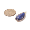 Natural Lapis Lazuli Copper Wire Wrapped Pendants PALLOY-JF02016-01-2