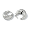 Texture Rings Brass Hoop Earrings for Women EJEW-H006-06C-P-2