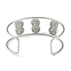 Non-Tarnish 304 Stainless Steel Wide Textured Open Cuff Bangles BJEW-Q348-05P-08-3