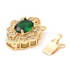 Brass Micro Pave Clear Cubic Zirconia Box Clasps KK-E052-01F-G04-3