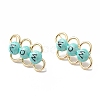 Brass Enamel Stud Earrings EJEW-A093-07G-2