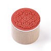 Floral Pattern Wooden Rubber Stamp AJEW-WH0109-97C-2