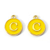 Golden Plated Alloy Enamel Charms ENAM-S118-09C-2