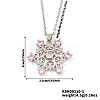 Elegant Brass Cubic Zirconia Snowflake Pendant Necklaces EH2913-1-1