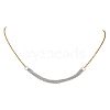 Two Tone 304 Stainless Steel Column Link Chain Pendant Necklaces NJEW-JN05935-2