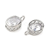 Brass Pave Clear Cubic Zirconia Pendants CU-CBA42CA-04B-P-2