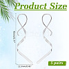 5Pairs Vortex Spiral 304 Stainless Steel Dangle Earrings for Women EJEW-ME0001-15-2