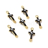 Brass Enamel Connector Charms KK-J302-08G-03-2