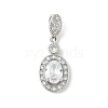 Oval Brass Micro Pave Cubic Zirconia Pendants KK-M326-15P-1