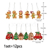 Christmas Gingerbread Man & Tree & House & Car Paper Pendant Decorations PW-WG3ABD1-01-1