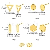 16Pcs 4 Styles 201 Stainless Steel Stud Earring Findings with Hole EJEW-FS0001-15-3