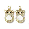 Brass Micro Pave Cubic Zirconia Pendants KK-G485-25B-G-1