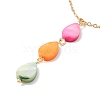 Natural Shell Teardrop Pendant Necklace with 304 Stainless Steel Chains for Women NJEW-C016-12G-3