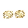 Brass Micro Pave Clear Cubic Zirconia Connector Charms KK-E068-VB354-3