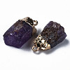 Natural Amethyst Pendants G-Q998-035A-4