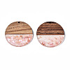 Transparent Resin & Walnut Wood Pendants X-RESI-T035-24-A01-2