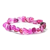 Dyed & Heated Nuggets Natural Agate Bead Stretch Bracelets for Women BJEW-JB09484-3