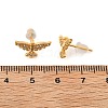 Eagle Brass Micro Pave Clear Cubic Zirconia Stud Earrings EJEW-B131-06G-5