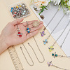 14Pcs 14 Colors Angel Glass Pearl & Alloy Charms Ceiling Fan Pull Chain Extenders PALLOY-HY00059-4