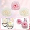 CRASPIRE 4pcs 2 colors Detachable Artificial Rose Organza Shoe Decoration AJEW-CP0001-82-6