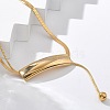 304 Stainless Steel Curved Tube Snake Chain Necklaces for Women NJEW-Z061-04G-01-2