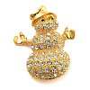 Christmas Theme Alloy Crystal Rhinestone Brooches JEWB-S022-02A-G-1