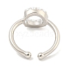 Rack Plating Brass Open Cuff Rings for Women RJEW-F162-01P-C-3