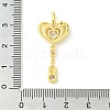 Heart Real 18K Gold Plated Rack Plating Brass Micro Pave Cubic Zirconia Pendants KK-S396-09B-3