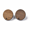 Walnut Wood Stud Earring Findings X-MAK-N032-043-2