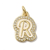 Brass Micro Pave Cubic Zirconia Pendants KK-K354-02G-R-1