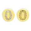 Brass Micro Pave Clear Cubic Zirconia Beads KK-T030-LA843-OX3-3