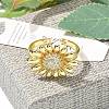 Brass Micro Pave Clear Cubic Zirconia Cuff Rings RJEW-M029-01G-4