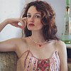 Glass Heart Pendant Necklace with Beaded Chains for Women NJEW-TA00060-3
