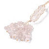 Natural Rose Quartz Reiki Healing Wall Hanging Pendant HJEW-C005-01A-2