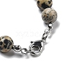 8.5mm Round Natural Dalmatian Jasper Beaded Necklaces NJEW-F327-02A-02-3