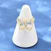Brass Micro Pave Cubic Zirconia Finger Rings GL-CBA65A8-01G-15-1