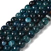 Dyed & Heated Natural Dragon Veins Agate Beads Strands G-P539-A01-16-1