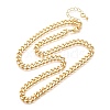 Brass Cuban Link Chain Necklaces for Women NJEW-U022-01G-4