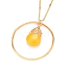 Teardrop Glass Beads Pendant Necklaces NJEW-JN03205-03-1