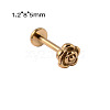 Rose Flower 304 Stainless Steel Threadless Labrets WG137BA-06-1