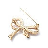 Bowknot Alloy Crystal Rhinestone Brooch JEWB-C037-05G-3