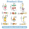 12Pcs 6 Styles Brass Micro Pave Gold Cubic Zirconia Charms ZIRC-HS0001-25A-NF-2