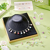 80Pcs 8 Colors Baking Paint Crackle Glass Pendants PALLOY-TAC0186-7